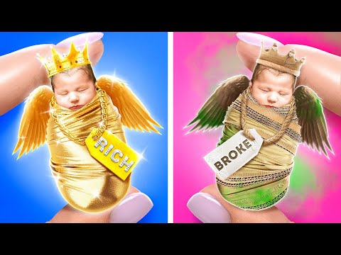 Rich Mom Vs Broke Mom Parenting Hacks || Cool Tips and Funny Moments by Rocketmons!