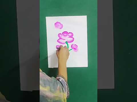 Brush painting #beautiful rose #art#creativity #viral #trending #punjabimaboli #classactivit