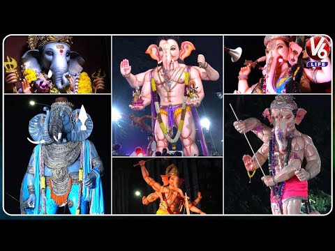 Hyderabad's Ganesh Idol Extravaganza : Tank Bund Idols Steal The Show  | 4K  | V6 Life