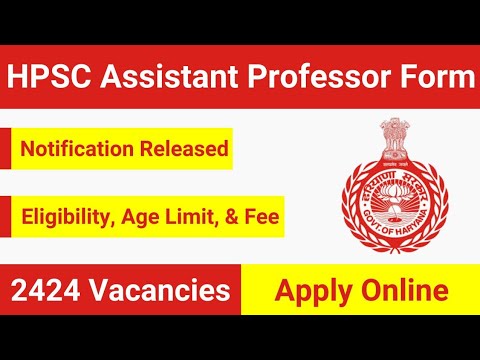 hpsc assistant professor vacancy 2024|hpsc assistant professor from fill up #hpsc #hpscjobs #hssc