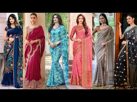 Simple saree designs for daily use//Casual saree styling ideas//Everyday saree collection