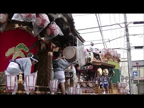 熊谷うちわ祭　２０１９年　石原八坂神社前の叩き合い