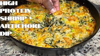 High Protein Shrimp & Spinach Dip | Spinach Artichoke Dip | Appetizer Recipes | Spinach Dip