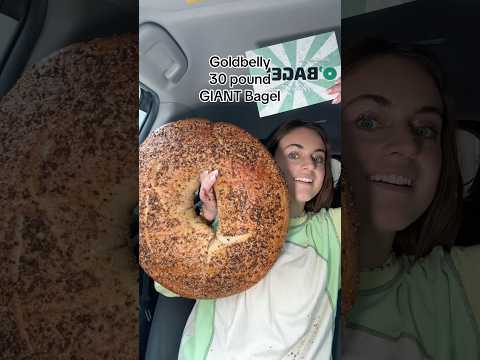 I ordered a 30 pound GIANT Bagel from Goldbelly 🥯💚#giantbagel #goldbelly #goldbellyfoods