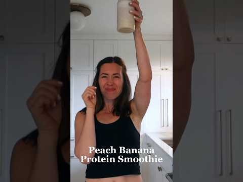 PEACH BANANA PROTEIN SMOOTHIE with CAULIFLOWER | 5 ingredient recipe