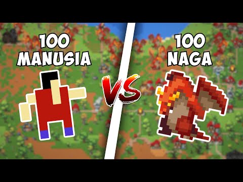 100 Manusia VS 100 Naga - WorldBox Indonesia