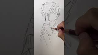 花を持つ女の子描いてみた　描き方動画　イラスト練習　模写　gomziさん参考　#shorts