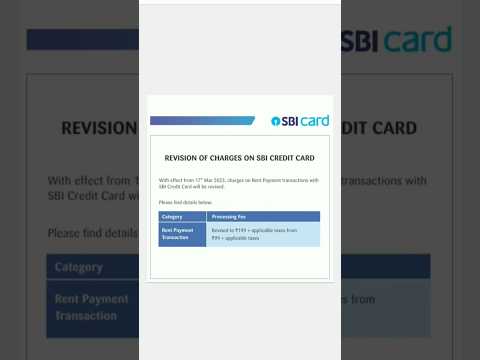 Big Bad Update | SBI Bank Credit Card Charge's Revised 😰 #shorts #creditcard #sbi