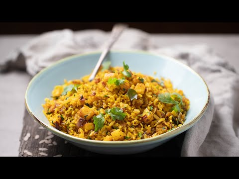 Batata Poha with Red Rice Poha