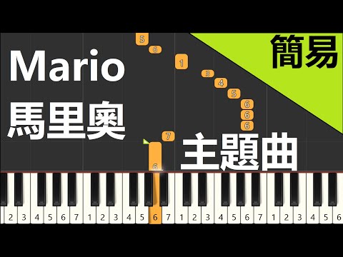 超級馬里奧兄弟主題曲 SUPER MARIO BRO THEME SONG 鋼琴教學 快板/慢板 簡易單手