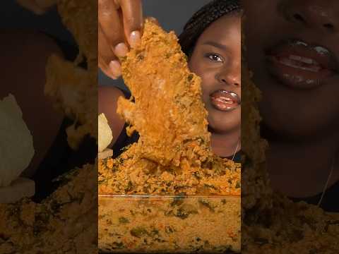 How to eat fufu and egusi asmr mukbang #asmr #mukbang #notalkingmukbang #eatingsounds  #shorts