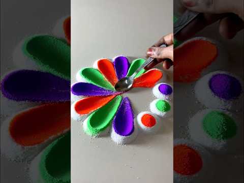 Rangoli designs for beginners easy #rangoli#rangolidesigns#rangoliforbeginners#shorts