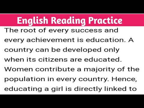 Paragraph On Girl's Education || इंग्लिश पढ़ना सीखें // Translate Story||English Reading Practice