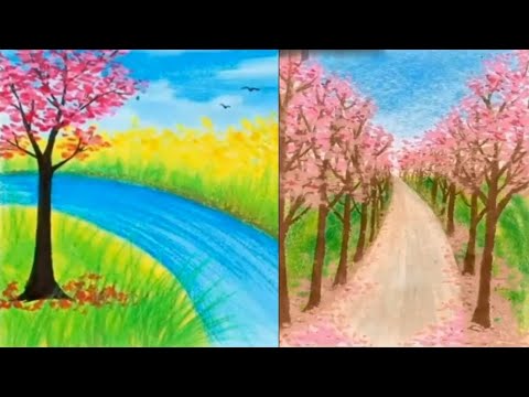 ПЕЙЗАЖИ КРАСКАМИ И ПАСТЕЛЬЮ /  7 ЛУЧШИХ ИДЕЙ / WE DRAW INCREDIBLE LANDSCAPES