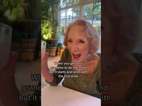 My fabulous grandma starts and finishes this tik tok trend with one drink.