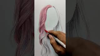 how draw realistic hair with ballpoint pen #howtodraw #drawing #shorts #hairdrawingtutorial