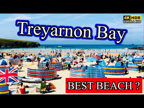 TREYARNON BAY CORNWALL - Beach tour, 2024 | Most Beautiful Place in England [4K] Views