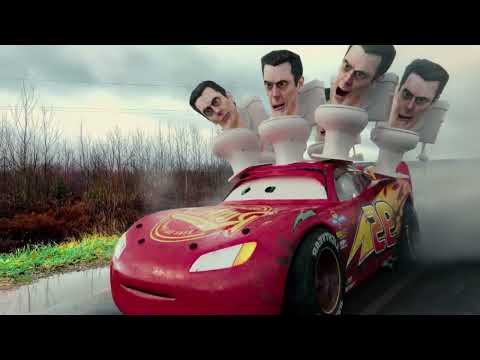 Lightning McQueen Skibidi Toilet in Real Life on Road Cars