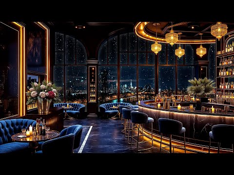 New York Bar Ambience with Elegant Jazz Saxophone ~ Relaxing Background Music for Unwind, Focus