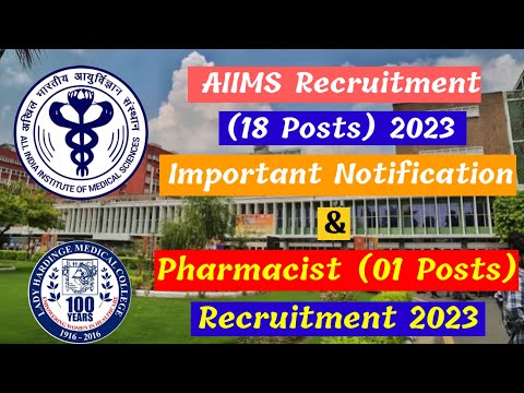 AIIMS Recruitment (18 Posts) 2023 Important Notification || LHMC Pharmacist Vacancy 2023