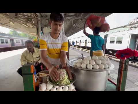 chhola with Egg Chat lovely Making process on Kolkata Station #streetfood #amazingfoodlover