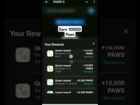 Paws New Task Earn 10000Paws Points,Paws Airdrop Listing,Paws Airdrop New Task Today