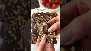 Viral ”Snickers” Date Bark🤩 #easyrecipes #easydessert #viralrecipe