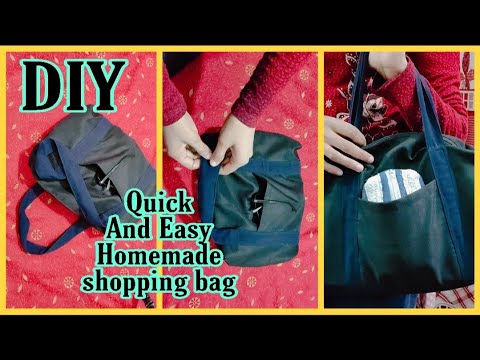 DIY Quick And Easy Homemade Shopping Bag | Zipper Handbag/Clothe Bag Stitching