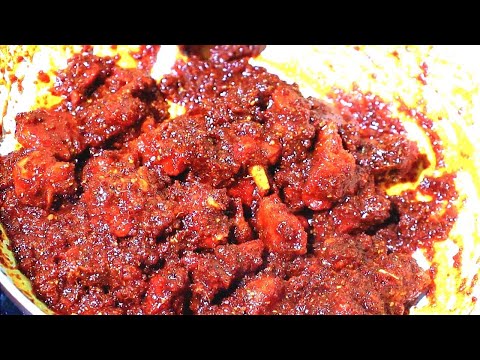 how to make chicken pickle recipe in telugu//tasty & simple chicken pickle//chicken recipes