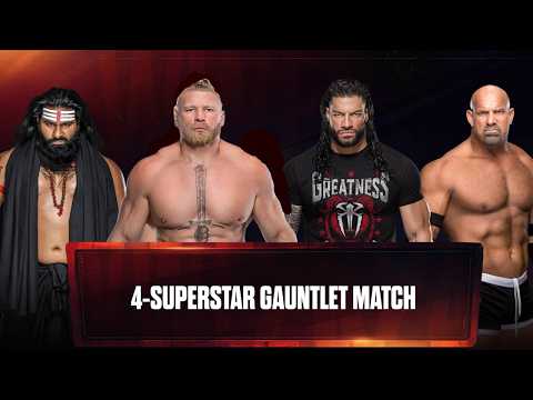 4-Superstar Match | Veer Mahaan vs. Brock Lesnar vs. Roman Reigns vs. Golberg | Gauntlet Match