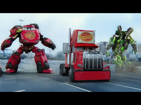 Lightning McQueen TRANSFORMERS in Real Life on Road cars PIXAR