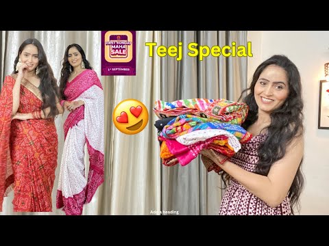 Teej Special Meesho Sarees haul❣️Bandani Print Sarees haul Meesho