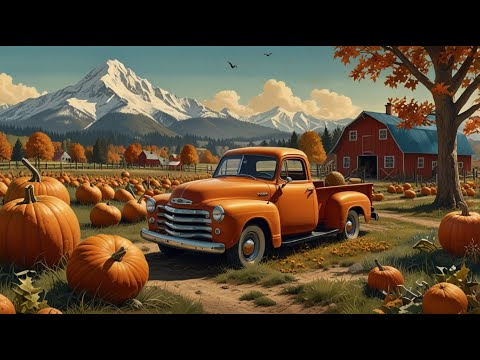 🍁🎃Relaxing  Autumn Visit to a Pumpkin Patch | 1 Hour of Vintage Music