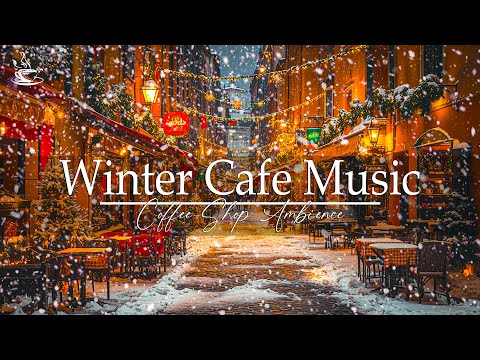 Outdoor Cafe Ambience in Paris❄️Soul Jazz Music on a Pecae Winter Night☕#1