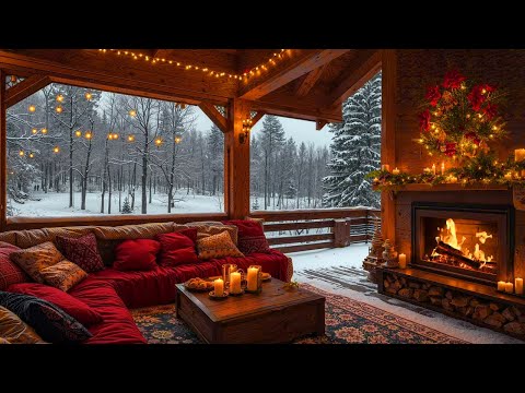 Christmas Jazz 🎄 Instrumental Christmas Jazz Music & Fireplace Burning Sounds 🔥 Christmas Ambience