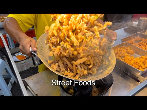 Discover Foods In Night Market -4K Video-