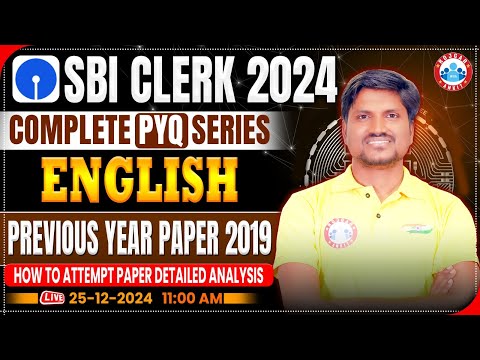 SBI Clerk 2024 | SBI Clerk English Previous Year Papers | SBI PYQ Series | English by RK Mehto Sir