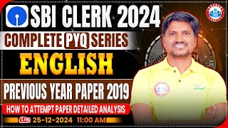 SBI Clerk 2024 | SBI Clerk English Previous Year Papers | SBI PYQ Series | English by RK Mehto Sir