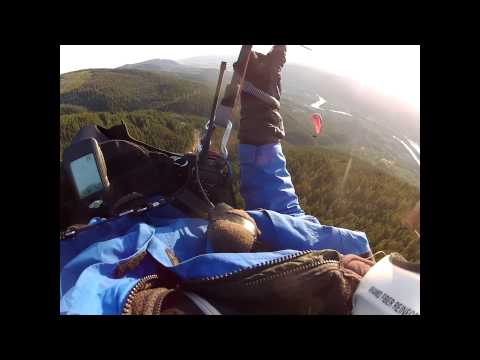 Paragliding evening flight Mara Lake, BC