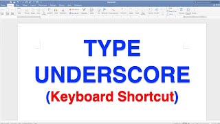 How to type Underscore [ _ ]