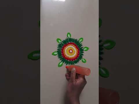 easy rangoli||small flower rangoli