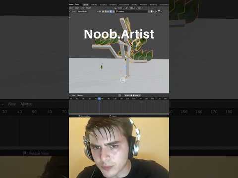 Noob vs Pro artist: creating a Tree #blendertutorial #blender #blendercommunity #blender3d #b3d