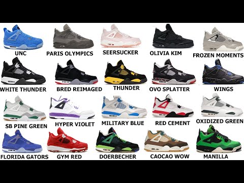 EVERY AIR JORDAN 4 NIKE SHOES TO BE EVER REALISED COLORWAY WITH NAMES FROM 1990_2025    (. Part 2)