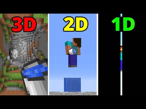 MLG water bucket in 3d vs 2d vs 1d