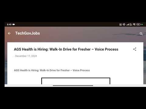 AGS Health Hiring Freshers for Voice Process Walk-In Drive | Multiple Openings | Hyderabad