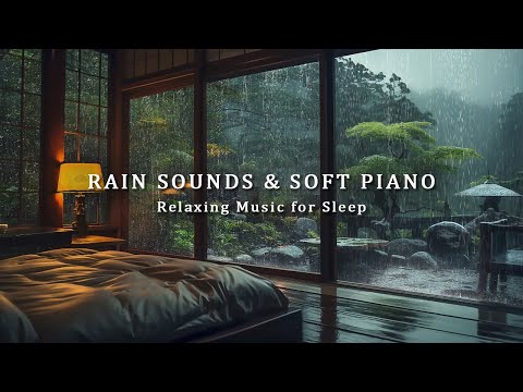 3 Hours Relaxing Piano Music with Rain Sounds on Windows - Warm Space to Relieve Stress, Deep Sleep