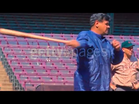 Babe Ruth Taking BP in 4K Color