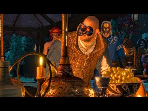 Geralt Meets Piggy Dijkstra at Vegelbud's Masquerade Ball (Witcher 3)