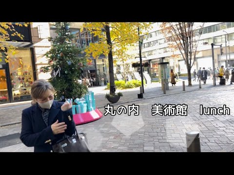 50代主婦vlog/クリスマス前の丸の内/ヴァロットン-黒と白展/日比谷ミッドタウンランチ/愛犬と夜散歩