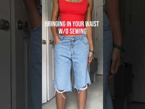 How to bring in your waist w/o sewing! #diy